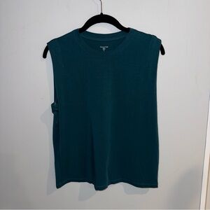 Garnet Hill Tank Top Womens Medium Sleeveless Shirt Teal Green Blue